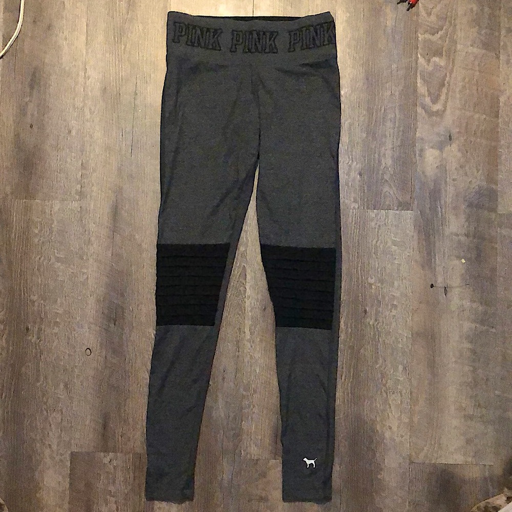 PINK Yoga Pants, Gray/Black Size XS